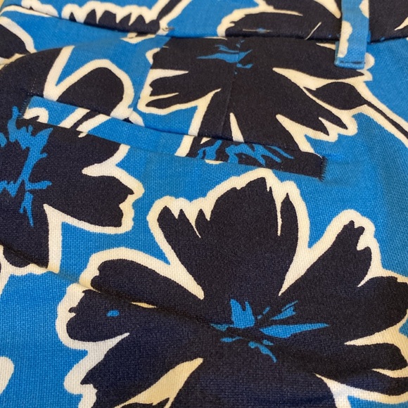 J.Crew Vibrant Blue Cotton Floral Pants – Size 2 - Picture 5 of 5